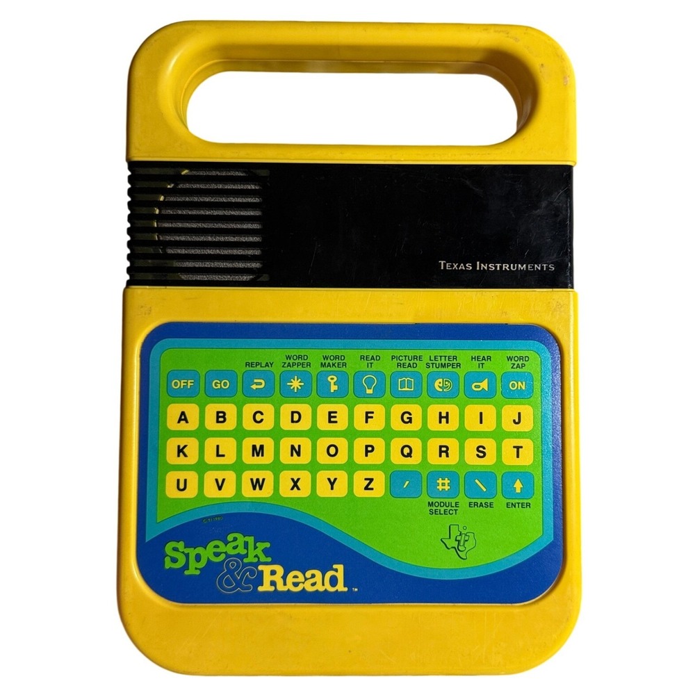 Texas Instruments Speak & Read Yellow Vintage 1980 Educational Toy Gen X 80s USA